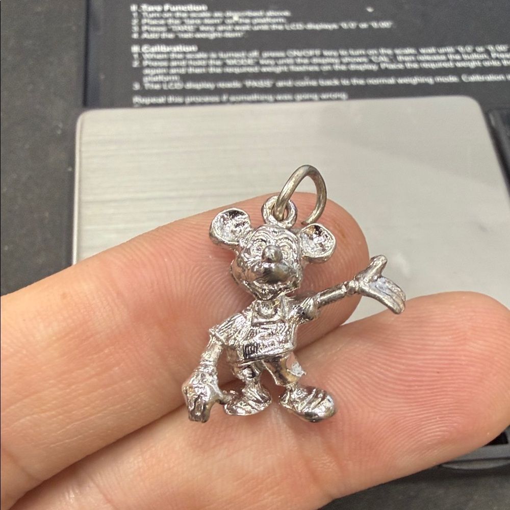 Stunning 3D Sterling Silver 925 Mickey Mouse Pendant Charm